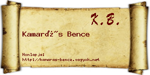Kamarás Bence névjegykártya