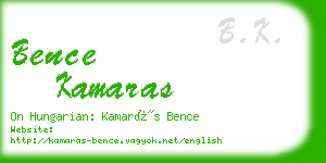 bence kamaras business card